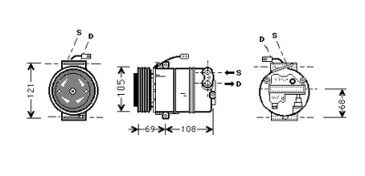 Airco compressor opel agila (a) (h00)  winparts