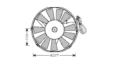Foto van Schroefinclusief motor (voor radiateur ) -9/94 (airco) opel astra f hatchback (53_, 54_, 58_, 59_) via winparts