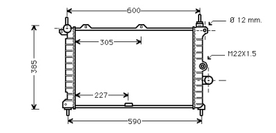 Radiateur diesel 1.7 turbo diesel vanaf '96 opel astra f hatchback (53_, 54_, 58_, 59_)  winparts