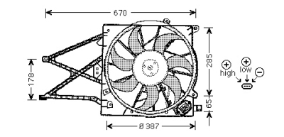 Koelventilator compleet derriere radiateur opel astra g hatchback (f48_, f08_)  winparts