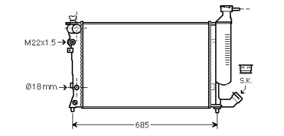 Foto van Radiateur 9/98+ 2,0 +auto +/zonder airco peugeot 306 hatchback (7a, 7c, n3, n5) via winparts