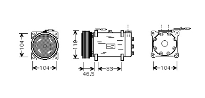Airco compressor -00 1.1 / 1.4 peugeot 106 i (1a, 1c)  winparts