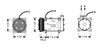Airco compressor 00>02 1.1 / 1.4 / 1.6 citroen saxo (s0, s1)  winparts