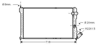 Radiateur benzine 2,0 turbo ct -auto +/-a.c citroen xm (y3)  winparts