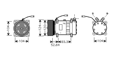Airco compressor 93+ 2.0 turbo v6 / 3.0 alfa romeo 164 (164_)  winparts