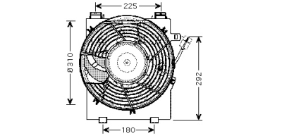 Koelventilator compleet voor radiateur 1.0/1.2 (airco) opel corsa c (f08, f68)  winparts