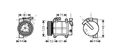 Compressor serena 16i mt 92- nissan serena (c23m)  winparts