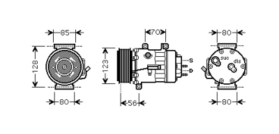 Compressor p307 20hdi mt/at 03- peugeot 307 (3a/c)  winparts