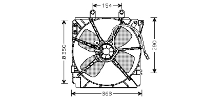 Kader + ventilator 626 98 > 99 2,0 2,5 mazda 626 v (gf)  winparts