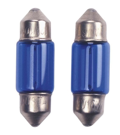 Festoon lampen 10w/12v 11x39mm blauw (coated), set á 2 stuks universeel  winparts