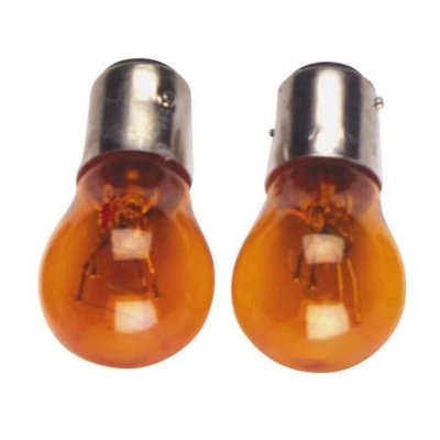 Foto van Ba15s lampen 21w/12v amber (natural glass), set á 2 stuks universeel via winparts