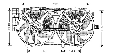 Foto van Kader + dubbele koelventilator met airco renault laguna i (b56_, 556_) via winparts