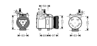 Airco compressor 1.3 / 1.5 hyundai excel i (x-3)  winparts