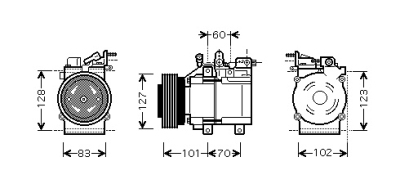 Airco compressor 2.7 at / 2.0 crdi hyundai sonata iv (ef)  winparts
