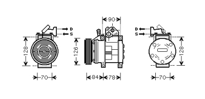 Airco compressor -01 2.5 24v kia carnival i (up)  winparts