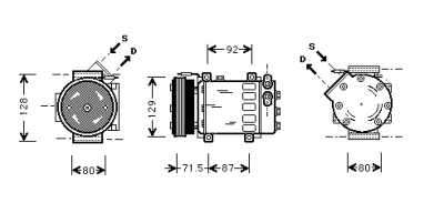 Airco compressor 97>99 1.4 nissan kubistar bestelwagen (x80)  winparts