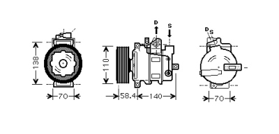 Compressor a4 4/6cyl 00-03 audi a4 (8e2, b6)  winparts