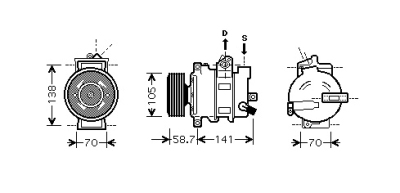 Compressor a4/a4 quat 19tdi/4cyl 03- audi a4 (8e2, b6)  winparts