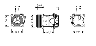 Compressor s90/v90/960 2.9 90-99 volvo 960 ii (964)  winparts