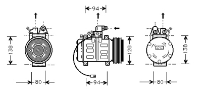 Compressor audi v8 3.6/4.2 88-94 audi v8 (44_, 4c_)  winparts