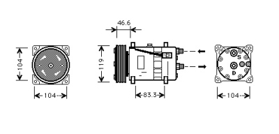 Compressor p405/zx 91-94 citroen zx (n2)  winparts