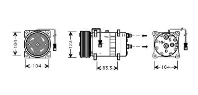 Compressor xm/zx/405/bx 87-93 citroen bx (xb-_)  winparts