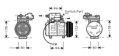 Compressor audi100/200 5 cyl 88-91 audi 100 (44, 44q, c3)  winparts