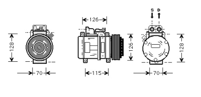 Compressor vito/v-cl/sl 95- mercedes-benz sprinter 2-t open laadbak/ chassis (901, 902)  winparts