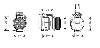 Compressor w140 4.2/5.0 at 92-98 mercedes-benz s-klasse (w140)  winparts