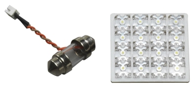 Foto van 16q led dome light s-type 12v wit incl. 5 adapters universeel via winparts