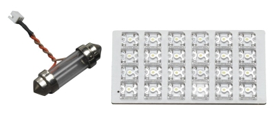 Foto van 24q led dome light l-type 12v wit incl. 5 adapters universeel via winparts