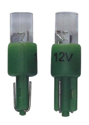 T-5 led instrument lampen 12v groen, set á 2 stuks universeel  winparts