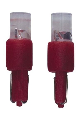 T-5 led instrument lampen 12v rood, set á 2 stuks universeel  winparts