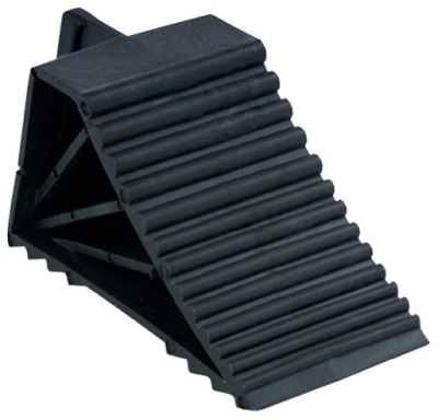 Foto van Kunststof wiel-stopper (wig/keil) - zwart - per stuk universeel via winparts