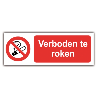 Bord verboden te roken 33x12cm universeel  winparts