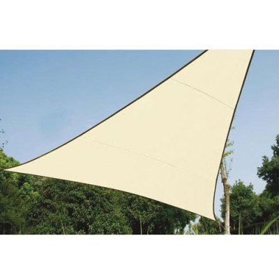 Foto van Driehoekig zonnezeil - 5 x 5 x 5m kleur: beige universeel via winparts