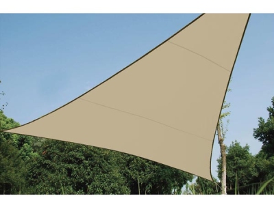 Foto van Zonnezeil - driehoek 3.6 x 3.6 x 3.6m kleur: beige universeel via winparts