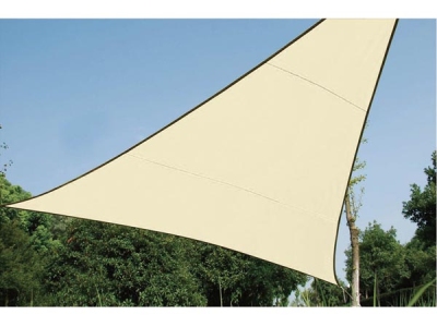 Foto van Zonnezeil - driehoek 5 x 5 x 5m kleur: beige universeel via winparts
