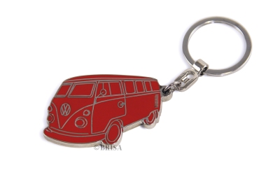 Vw t1 bus key ring, email, in blister verpakking - silhouette red universeel  winparts
