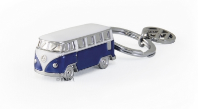 Vw t1 bus key ring, 3-d model, in blister verpakking - blauw universeel  winparts