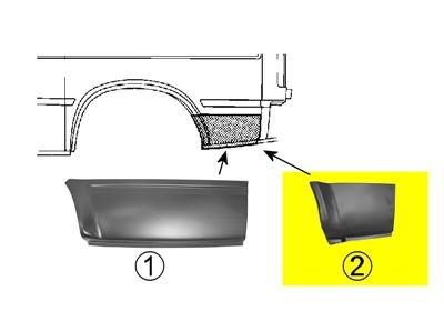 Plaatwerkdeel achterhoek kort l ford transit bus (t_ _)  winparts