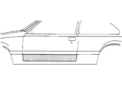 Plaatwerkdeel deurpaneel onderlinks 2-deurs opel corsa a hatchback (93_, 94_, 98_, 99_)  winparts