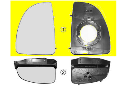 Foto van Spiegelglas links vanaf '00 boven fiat ducato open laadbak/ chassis (244_) via winparts