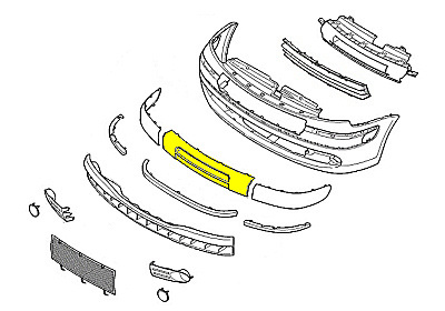 Foto van Voorbumperlijst midden citroen xsara picasso (n68) via winparts