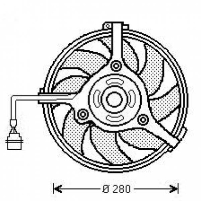 Radiator fan 300watt/280mm audi a6 (4b2, c5)  winparts