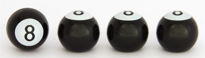Universele ventieldopjes 8-ball - zwart - set á 4 stuks universeel  winparts