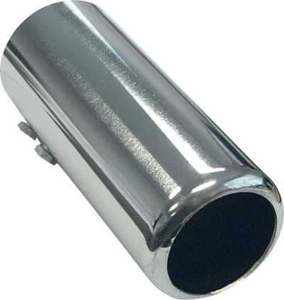 Uitlaatsierstuk staal/chroom - rond 60mm - lengte 150mm - 53-57mm aansluiting universeel  winparts