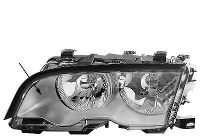 Dubbele koplamp voor l. tot -02 h7+h7 chrome zkw bmw 3 (e46)  winparts