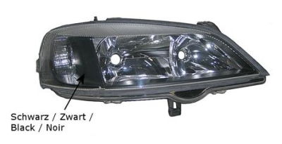 Foto van Koplamp rechts met knipperlicht zwart rand opel astra g coupé (f07_) via winparts