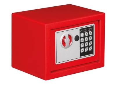 Elektronische kluis - 23 x 17 x 17 cm - rood universeel  winparts